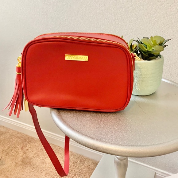 Joy & Iman Bags Joy Iman Red Leather Crossbody W Tassel Poshmark